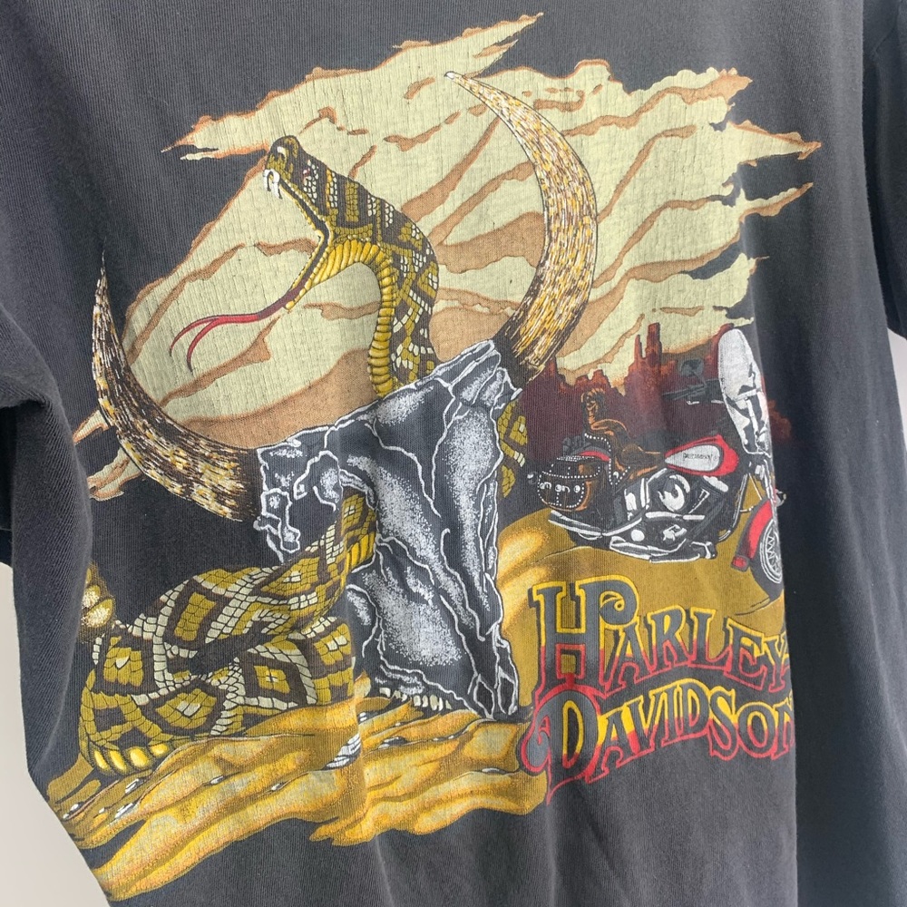 RARE ✨ 1970s Harley Davidson shirt Vintage snake - Picture 4 of 7